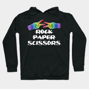 Rock Paper Scissors Game Lesbian Pride Lgbt Support Hoodie